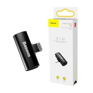Baseus iP Male to Dual iP Female Adapter L46 in Black