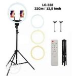 TikTok LC-328 13 Inch Ring LED Photo Selfie Beauty Light With Touch Remote Control Dual Mobile Phone Position Fill Light