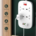 Faster 4 Power Socket 4 USB Smart Switch QC3.0 USB Fast Charging