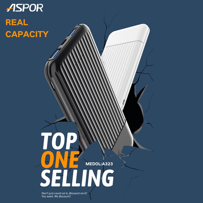 ASPOR A323 10000mAh power bank - Image 2