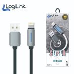 Logilink Usb To Lightning Nylon Fast Charging Data Cable 1m 1 Year Warranty Black