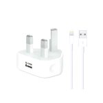Iphone Usb 5w Power Adaptor Uk Pin With Lightning To Usb Cable(copy)