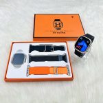 S9 Ultra 49mm (3 Straps) Smart Watch Series 9 With Metal Milanese Strap Bluetooth Voice Call 2.2 Inch Hd Screen With Fitpro App Black