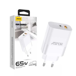 Aspor Gan Charger A851 65w Qc3.0 Wall Charger Multi Port Usb